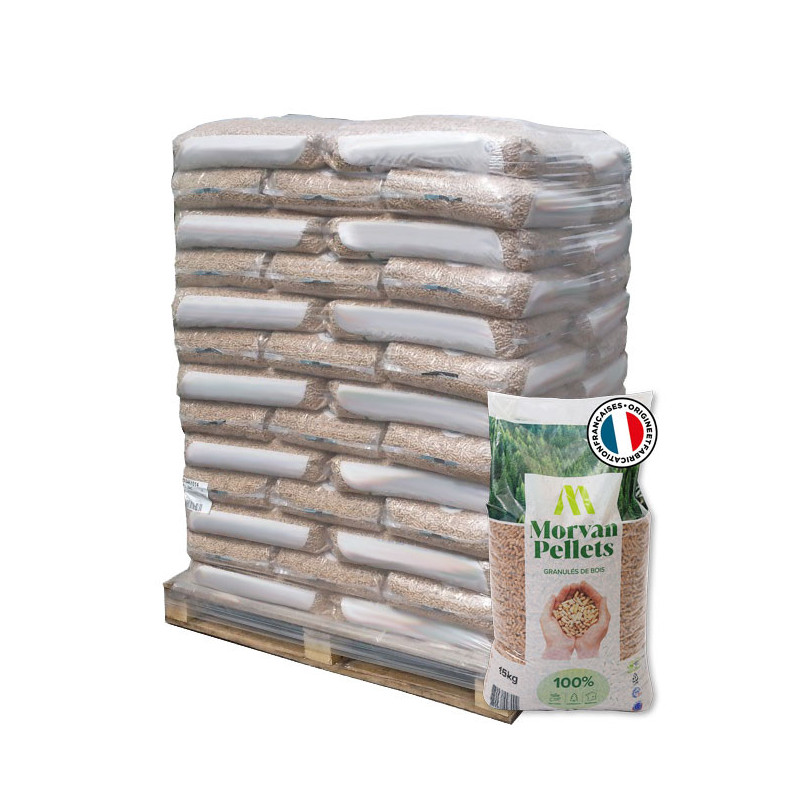 Palette granulés MORVAN – 66 sacs de 15 kg (990 kg) – Pellets premium